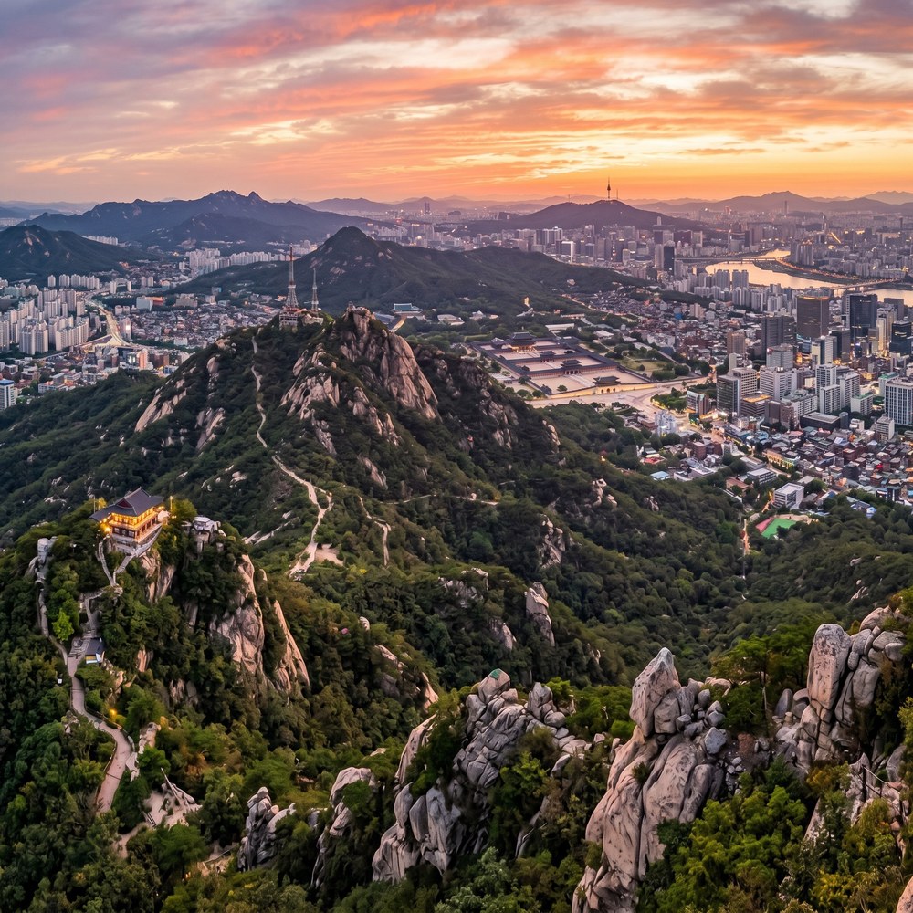 서울은 산과 강, 고층 빌딩을 모두 즐길 수 있는 독특한 도시입니다.