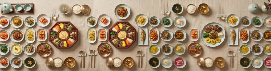 다채로운 반찬들이 풍부한 한국 음식은 빼놓을 수 없는 여행의 즐거움입니다.